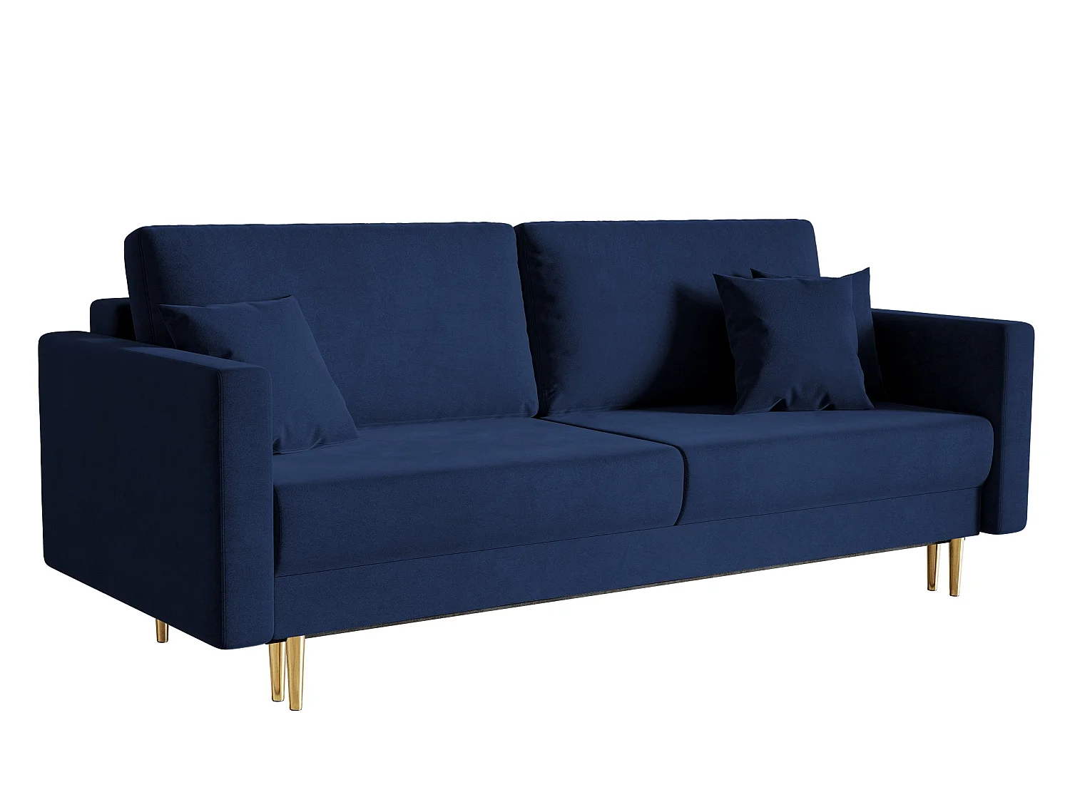 Canapé convertible - 200 cm - 3 places - velours hydrophobe - bleu marin - VALICO