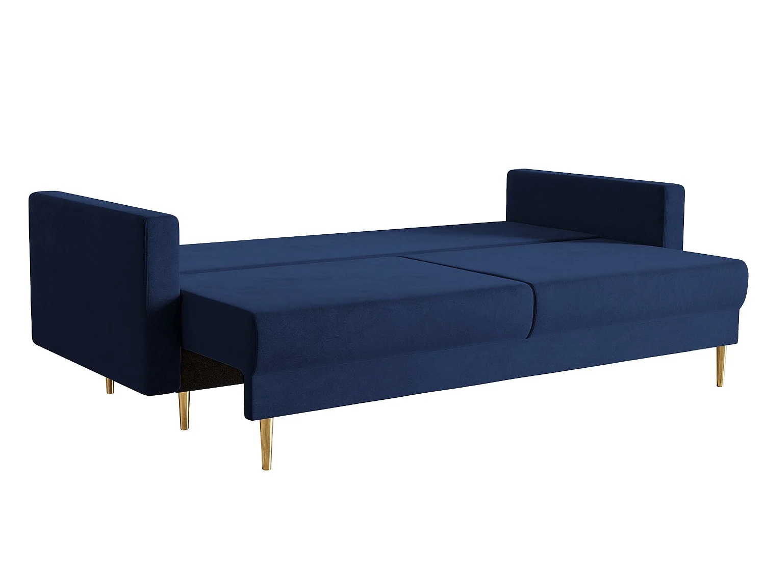 Canapé convertible - 200 cm - 3 places - velours hydrophobe - bleu marin - VALICO