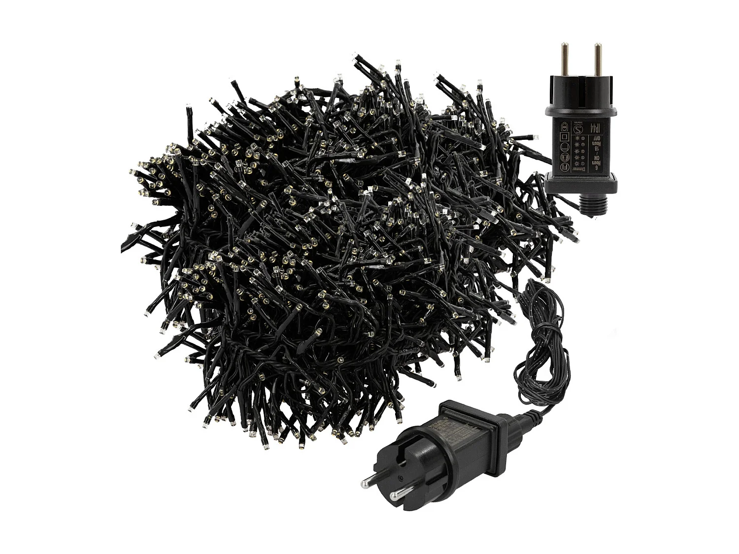 Luci a grappolo a 2016 LED bianco caldo per interni esterni 14,5 m per Natale