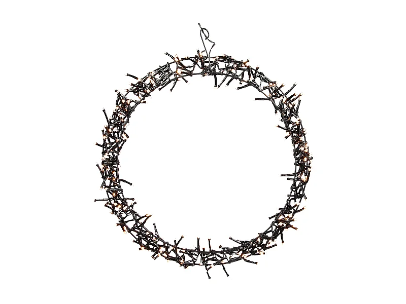 Coroa de Natal iluminada para janela ou porta 300 LEDs brancos quentes Ø 38 cm