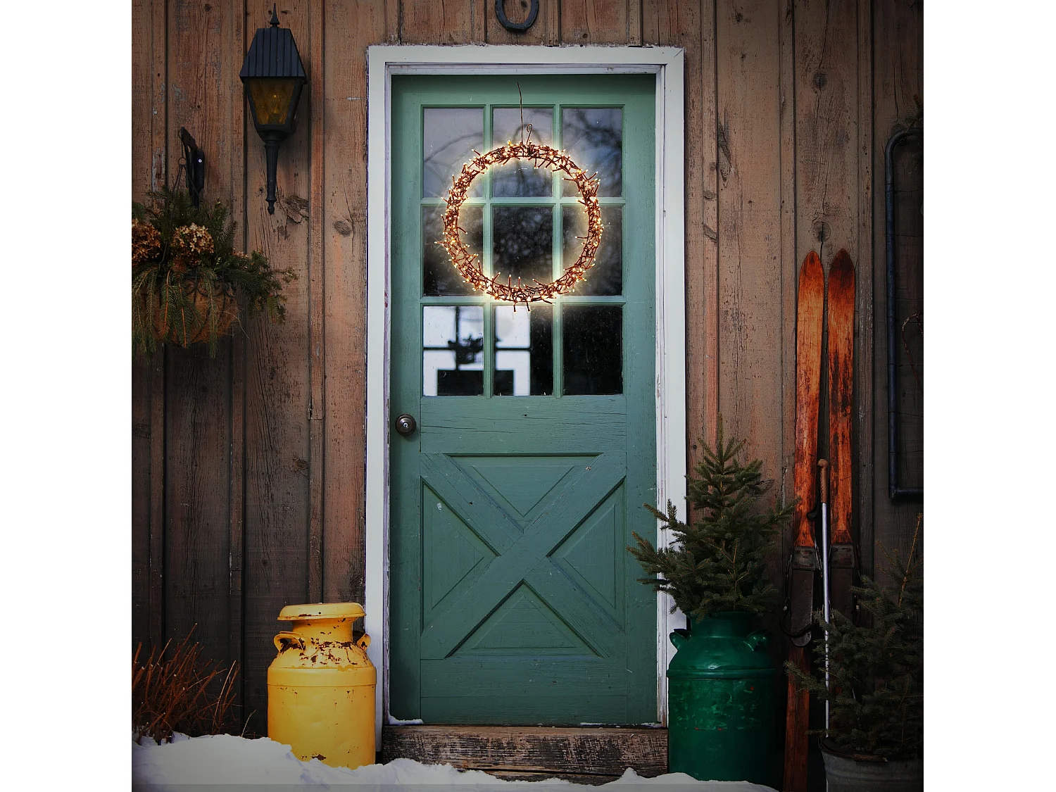 ECD Germany lichtkrans 300 led's ø38cm warm wit ip44 deurkrans raamkrans kerstversiering krans kerstring raamverlichting kerstmis kerstverlichting