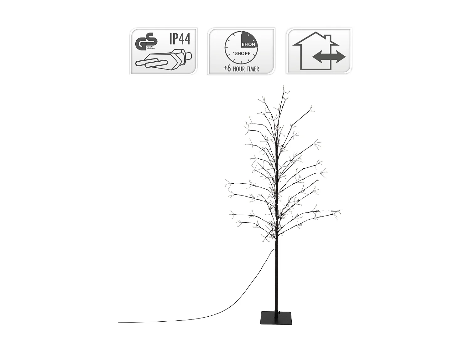 Árbol decorativo de navidad con 360 LEDs luminoso con temporizador blanco cálido