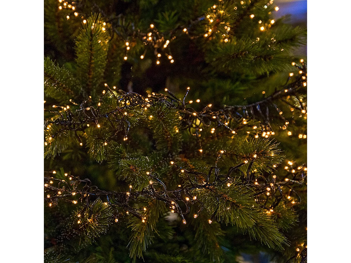 ECD Germany Luces navideñas 576 LEDs 4,2m blanco cálido guirnalda luminosa impermeable interior/exterior IP44 iluminación para árbol de navidad