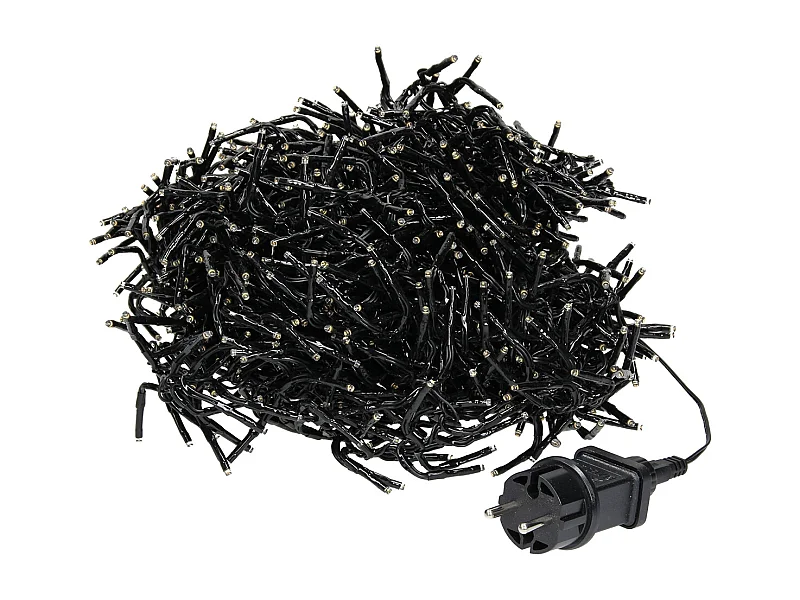 Cadena de luces de hadas 1512 LEDs iluminación navideña blanco cálido adorno 11m