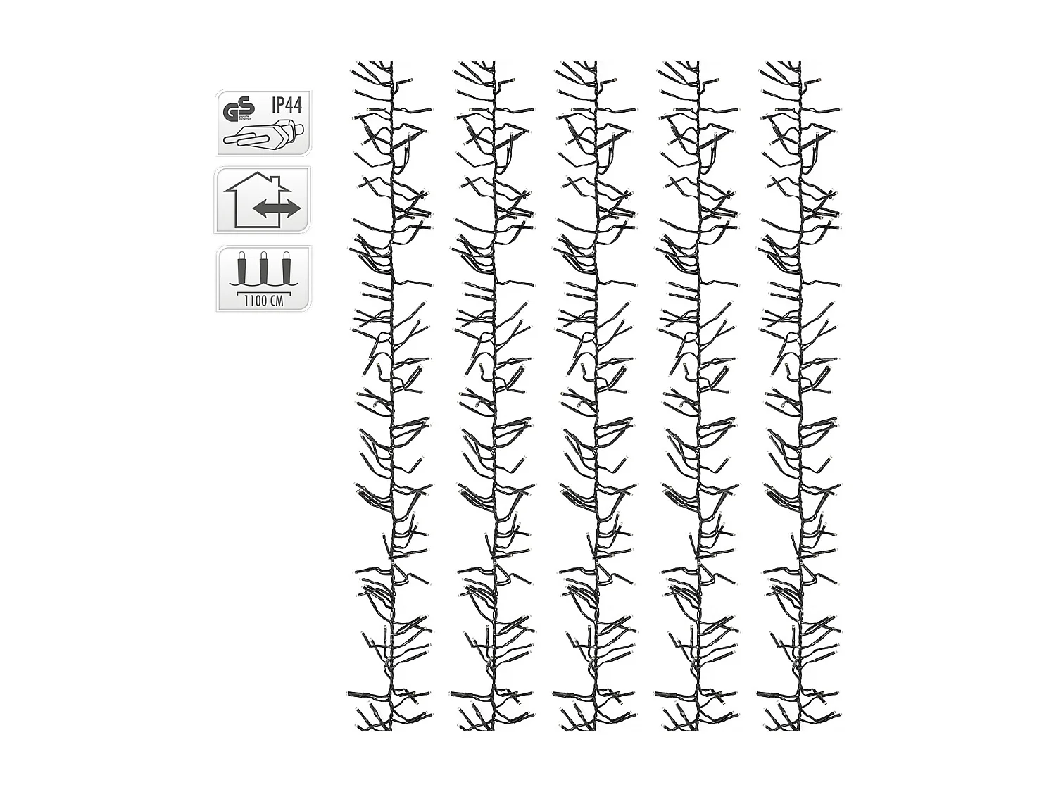 Guirlande lumineuse avec 1512 LED éclairage blanc chaud intérieur/extérieur 11 m