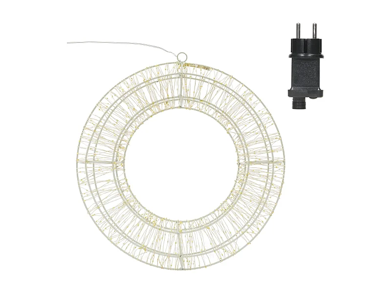 Couronne avec 1440 LEDs de Noël blanc chaud décoration lumineuse ronde Ø 50 cm