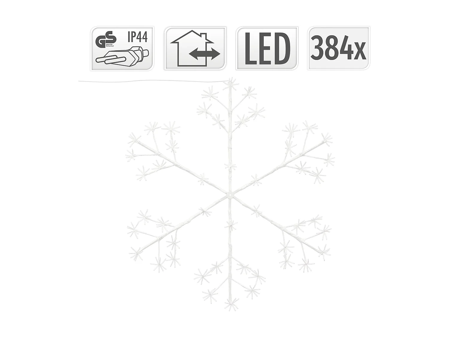 Flocon de neige 384 LEDs chaîne lumineuse blanc chaud déco intérieur/extérieur