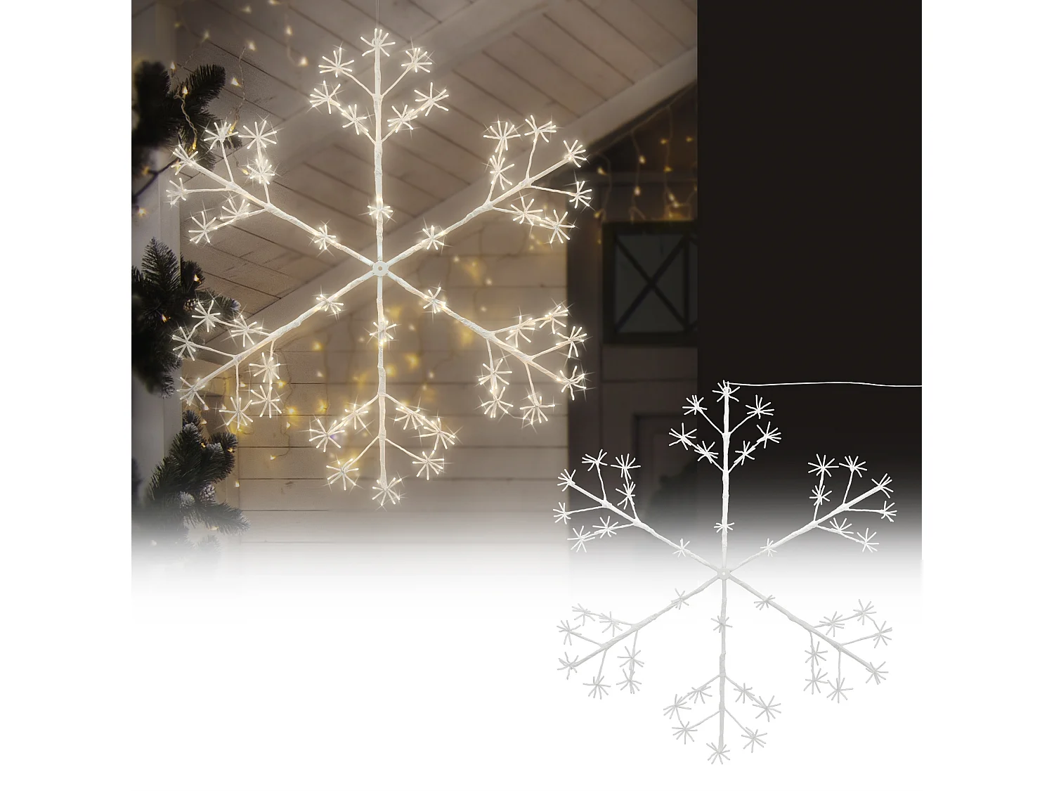 Flocon de neige 384 LEDs chaîne lumineuse blanc chaud déco intérieur/extérieur