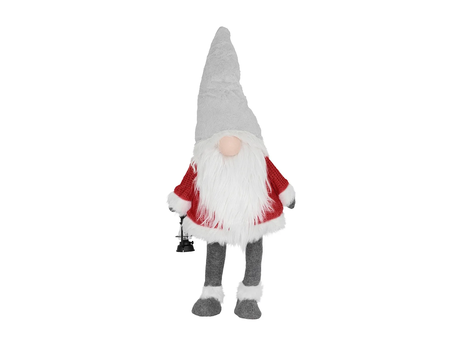 Gnomo de navidad con linterna nariz led blanco cálido figura escandinava 80cm