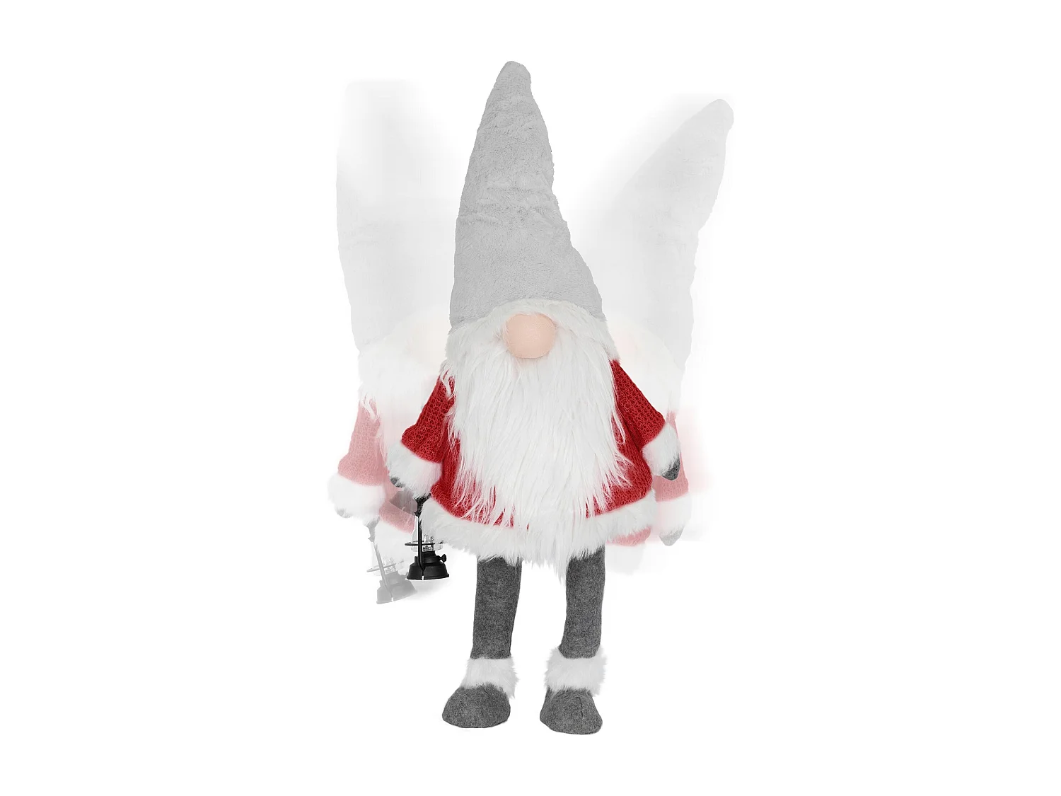 Gnomo de navidad con linterna nariz led blanco cálido figura escandinava 80cm