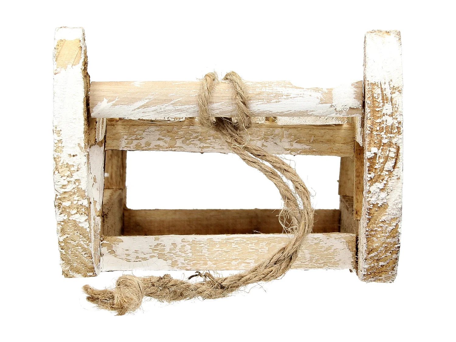 Trineo decorativo navidad madera marrón natural con LED blanco cálido 31,5 cm