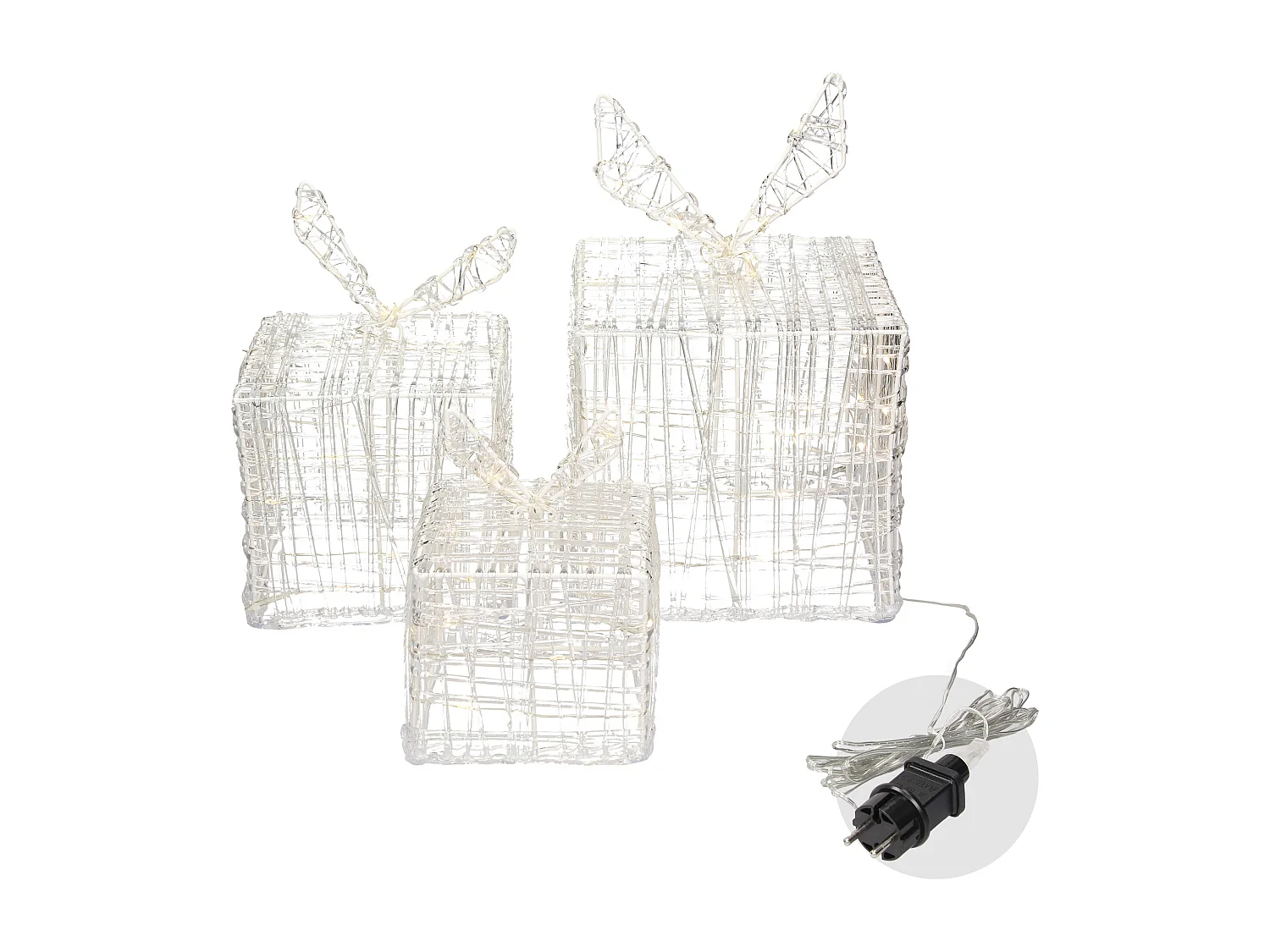 Conjunto de 3 caixas de presente com iluminação LED branco quente decoração de Natal