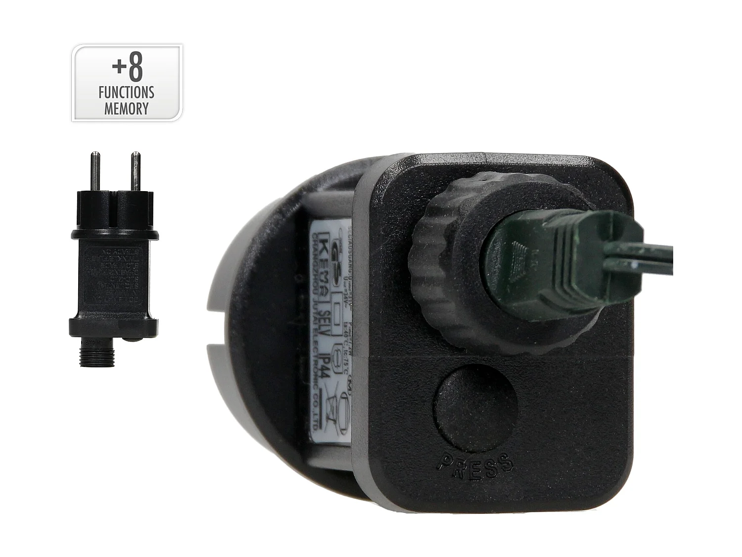 ECD Germany LED Cluster Lichtketting 8m 400 LEDs Koud Wit, 8 Modi, Stroom Aangedreven