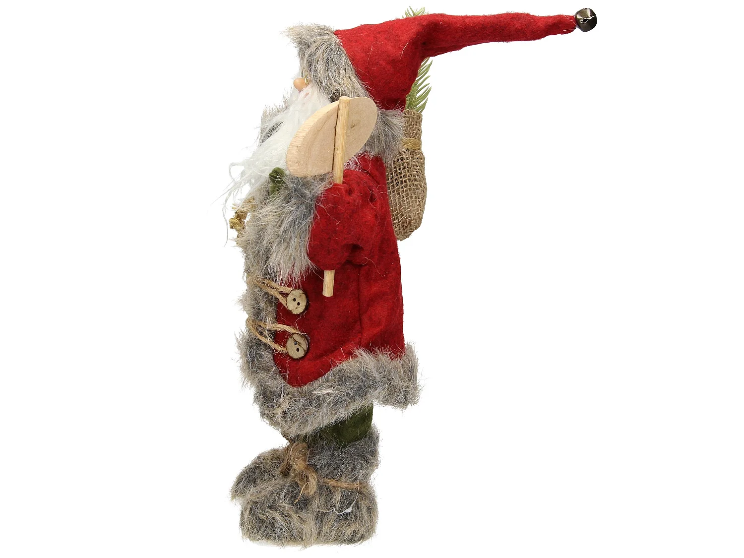 Décoration Père Noël figurine Welcome de Noël poupée de collection rouge 37 cm