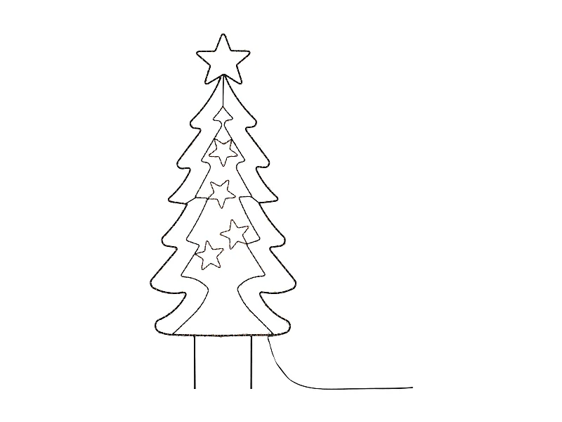 Albero di Natale bianco caldo 90 LED 87 cm decorazione da interno/esterno IP44