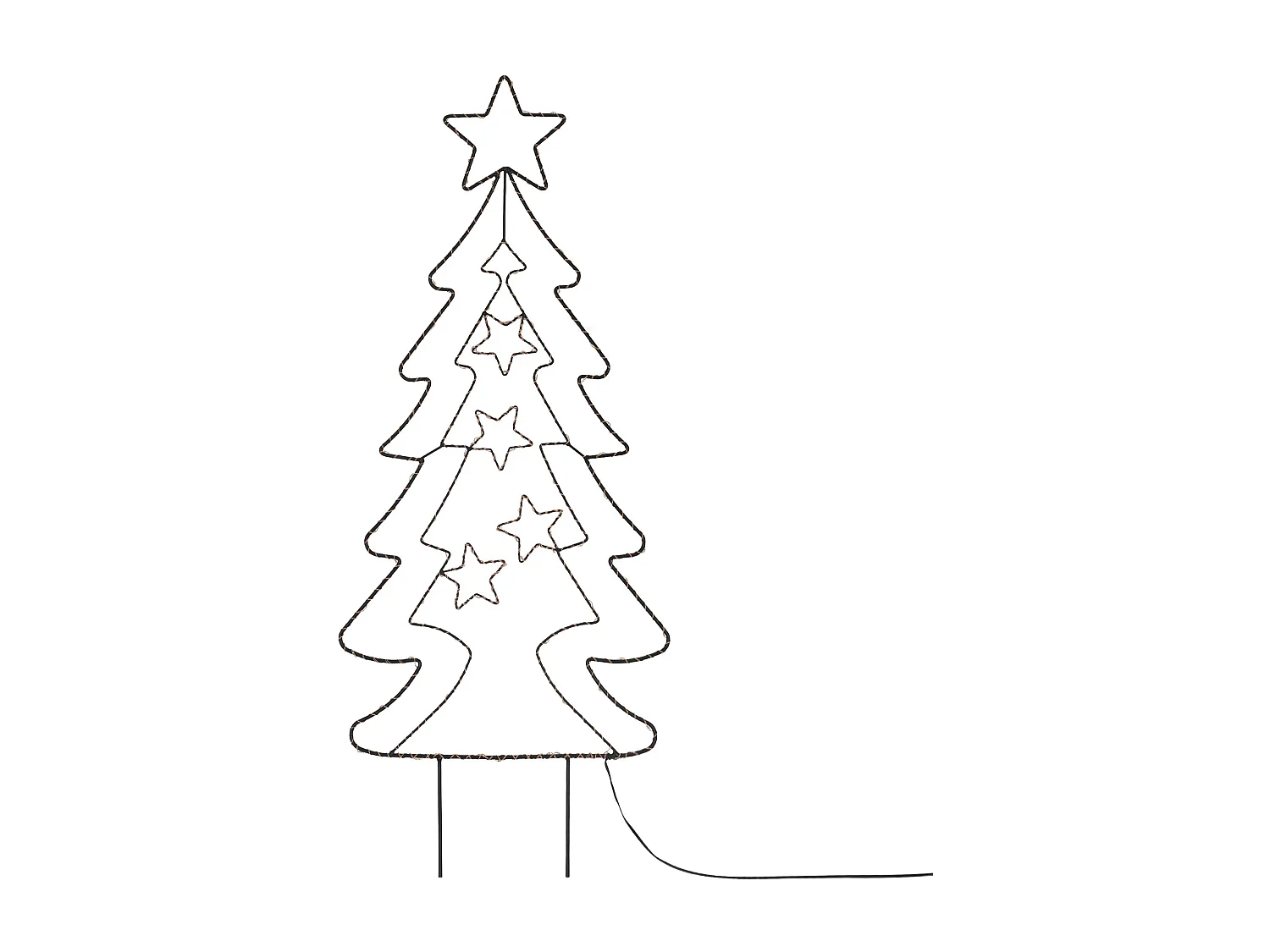 Albero di Natale bianco caldo 90 LED 87 cm decorazione da interno/esterno IP44