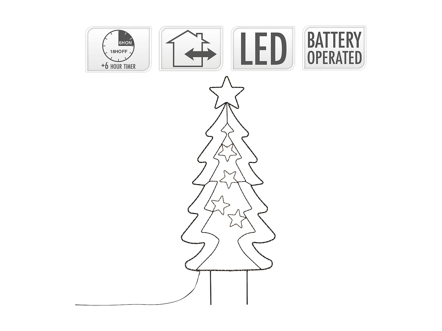 Arbre de Noël avec 90 LEDs blanc chaud décoration pour interieur/exterieur 87 cm