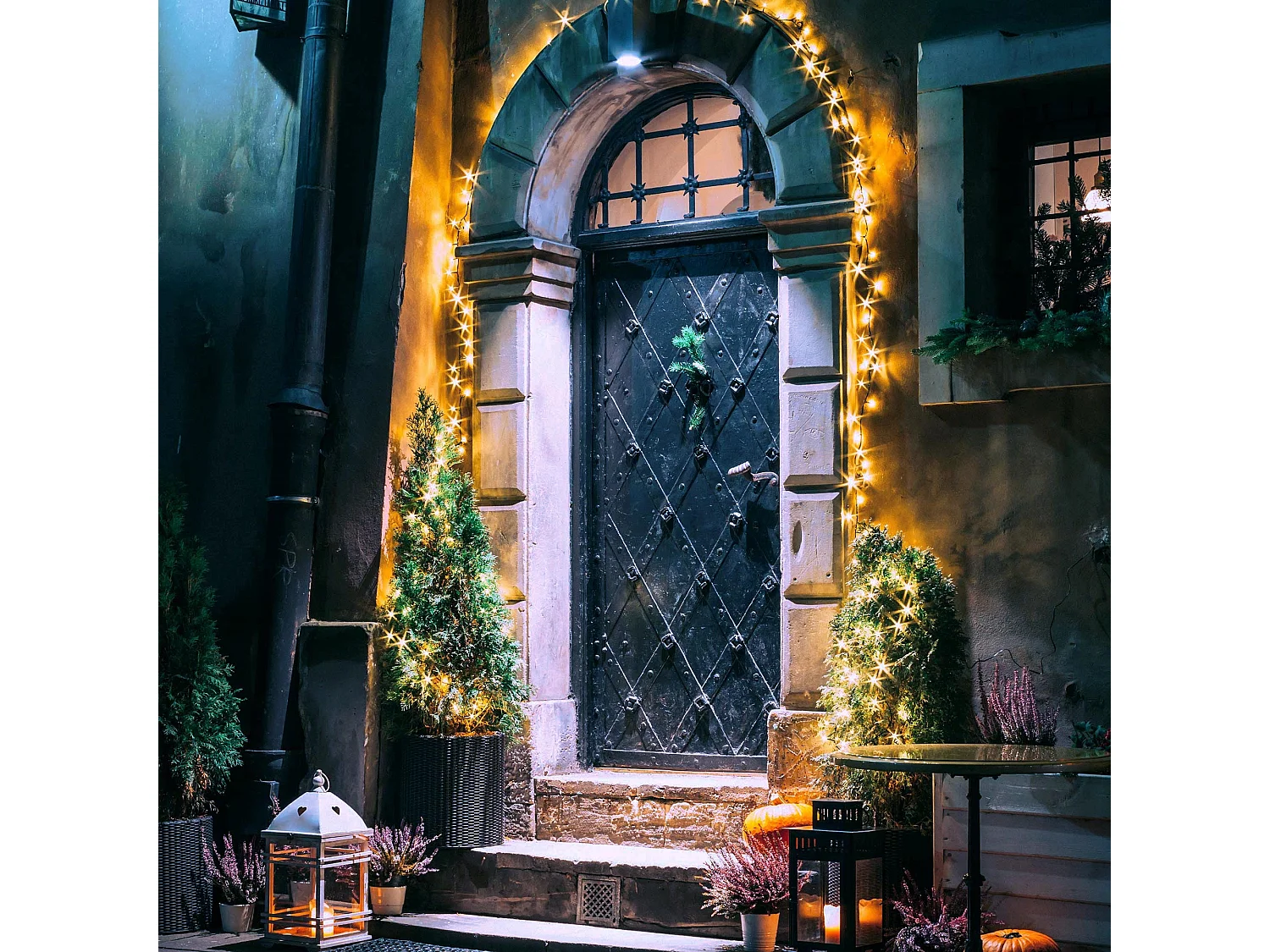 Guirlande lumineuse de Noël 320 LED déco blanc chaud IP44 intérieur/extérieur