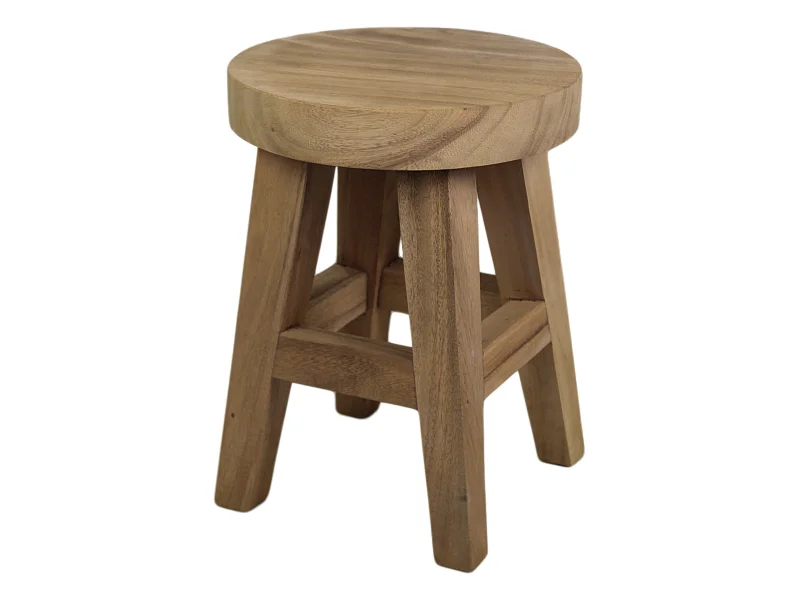 Tabouret rond - munggur/Naturel ø36*48