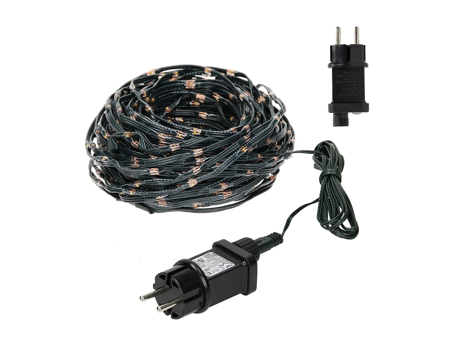 Catena luminosa natalizia a grappolo ghirlanda 600 LED Micro bianco caldo IP44