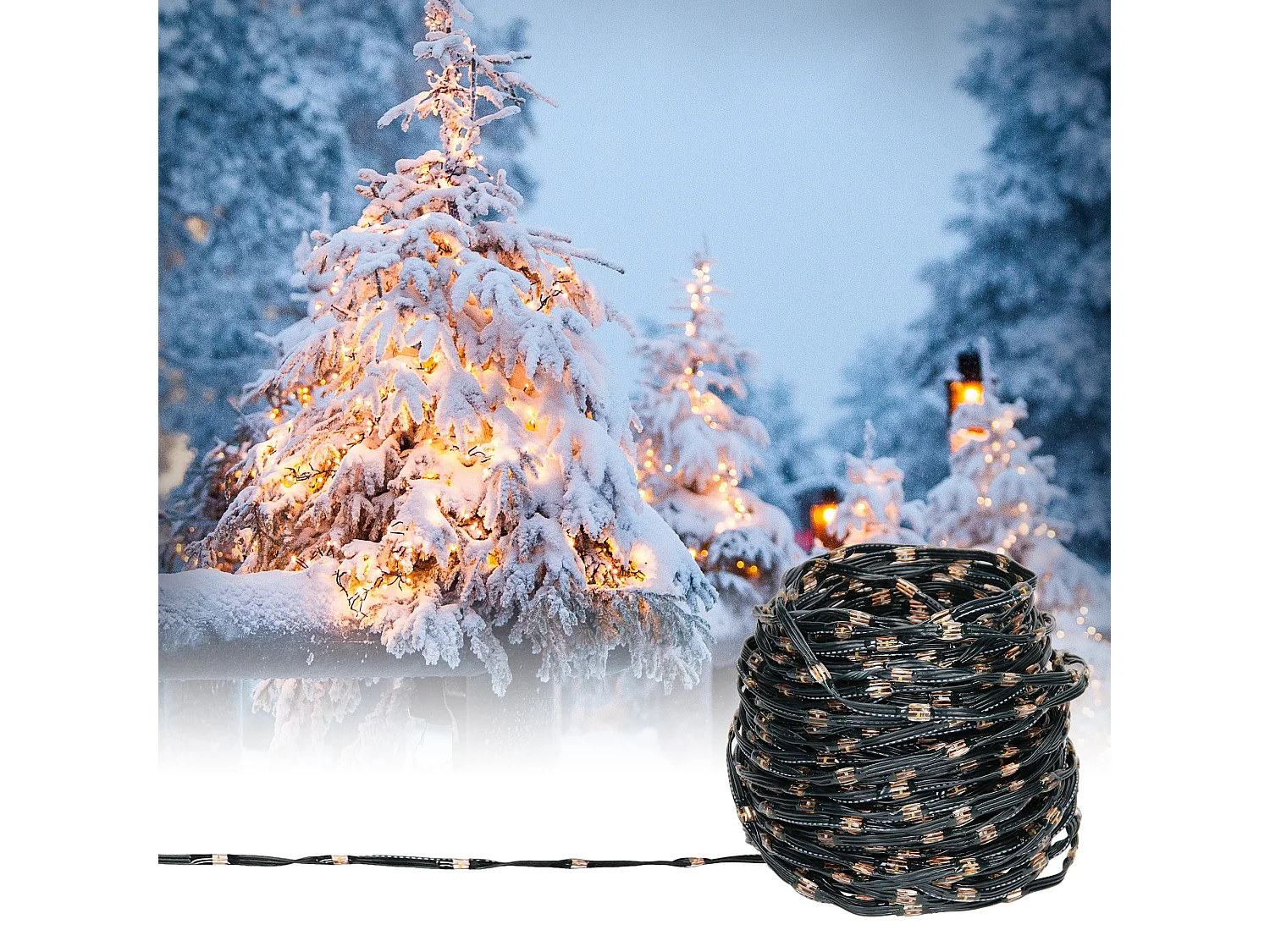 Cadena de luces de hada 800 LEDs blanco cálido 24m decoración navideña guirnalda