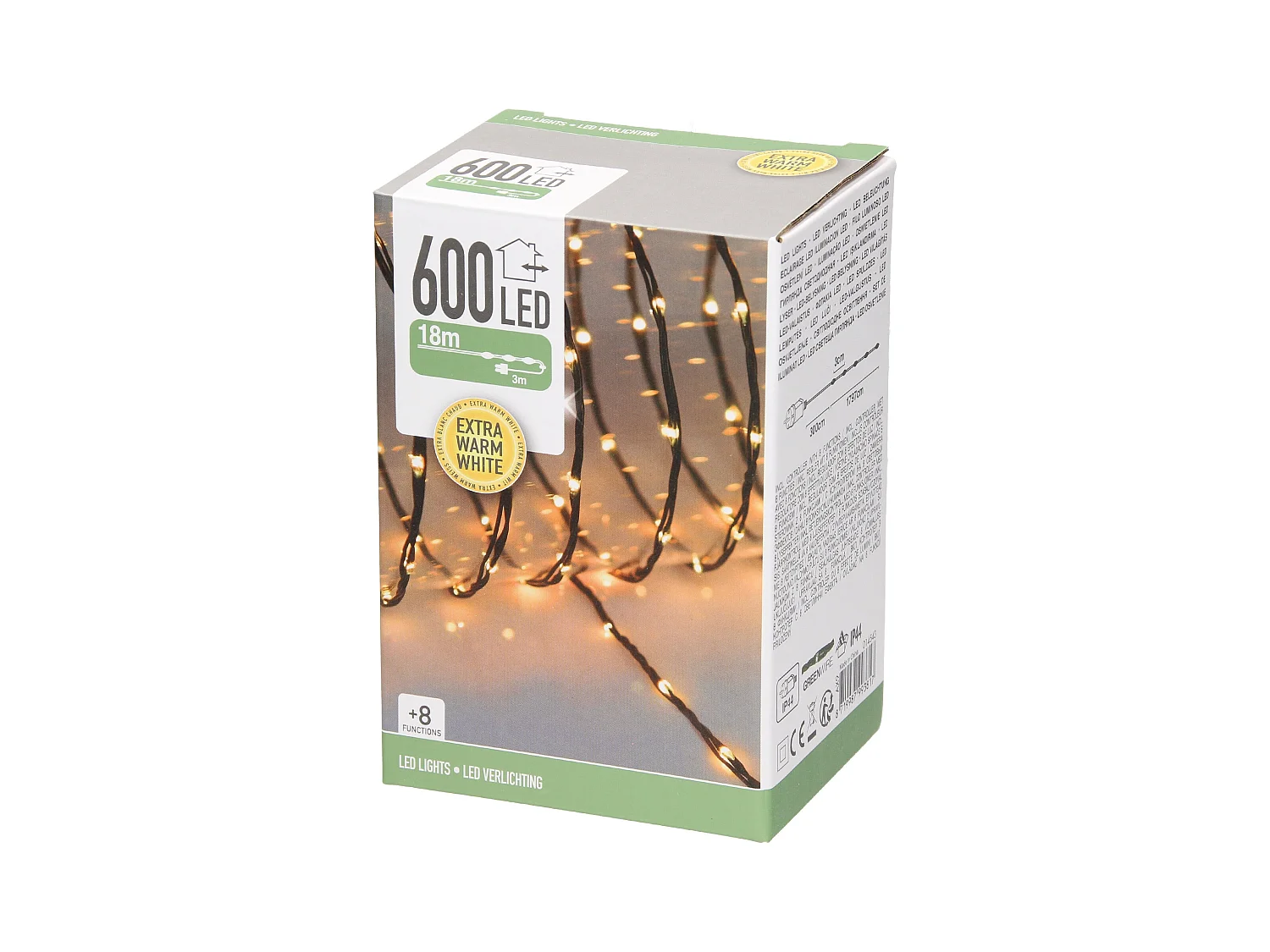 Guirlande lumineuse 800 LED blanc chaud décoration Noël intérieur/extérieur 24 m