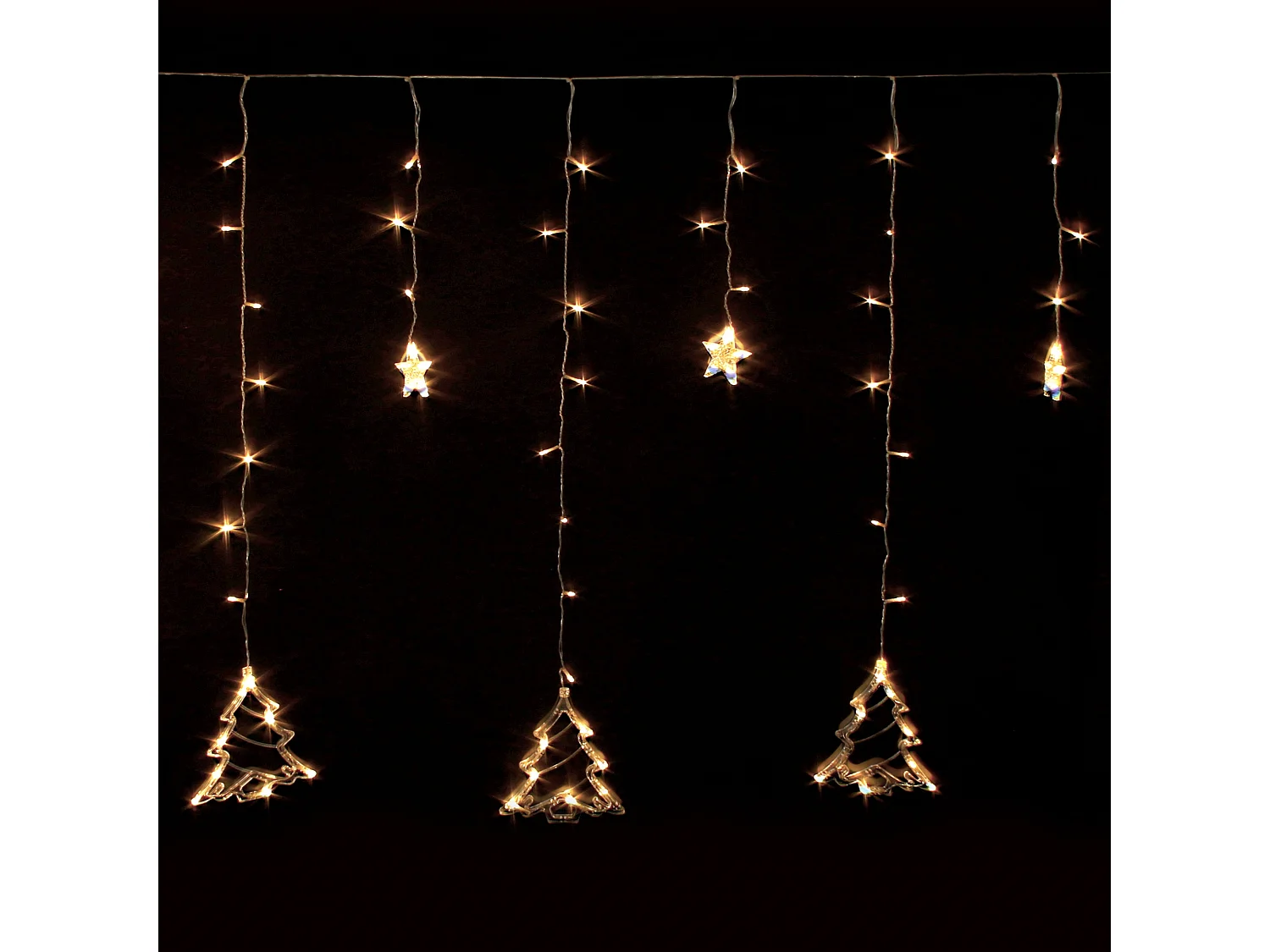 Tenda luminosa natalizia 138 LED fiocco di neve bianco caldo timer e 8 funzioni