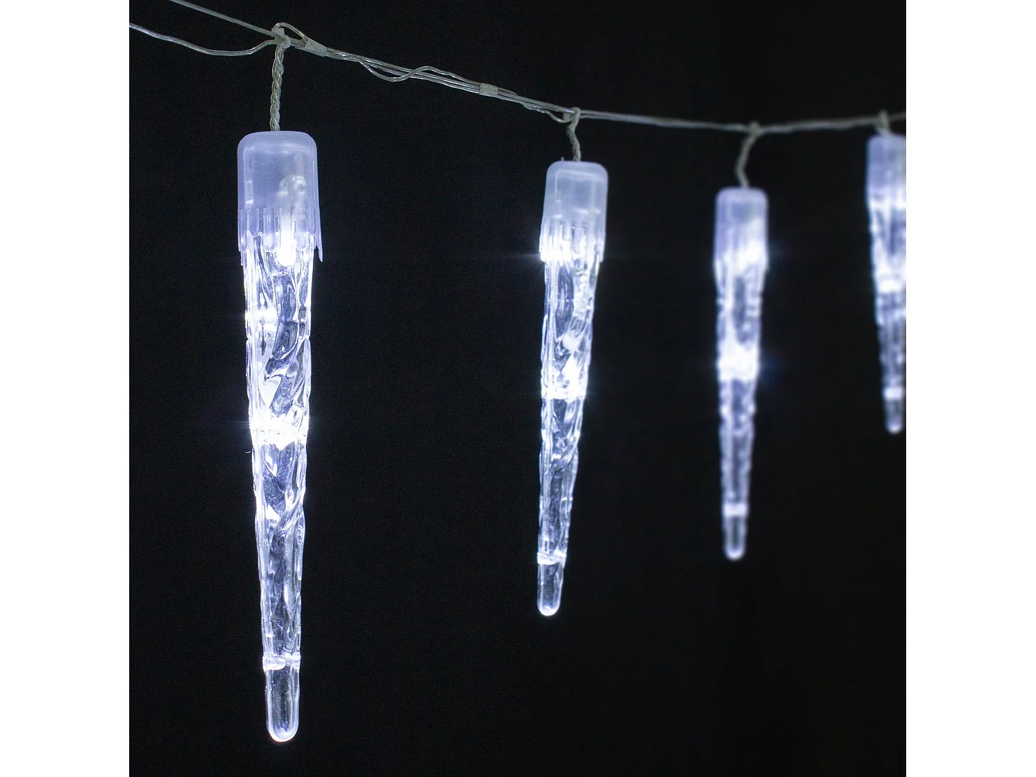Guirlande lumineuse à LEDs forme de glaçons pluie de glace blanc froid déco Noël