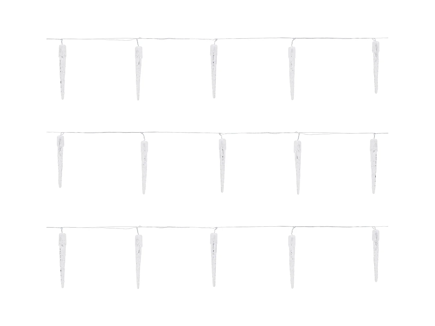 20 Ghiaccioli a LED bianco freddo decorazione per Natale da esterno con timer