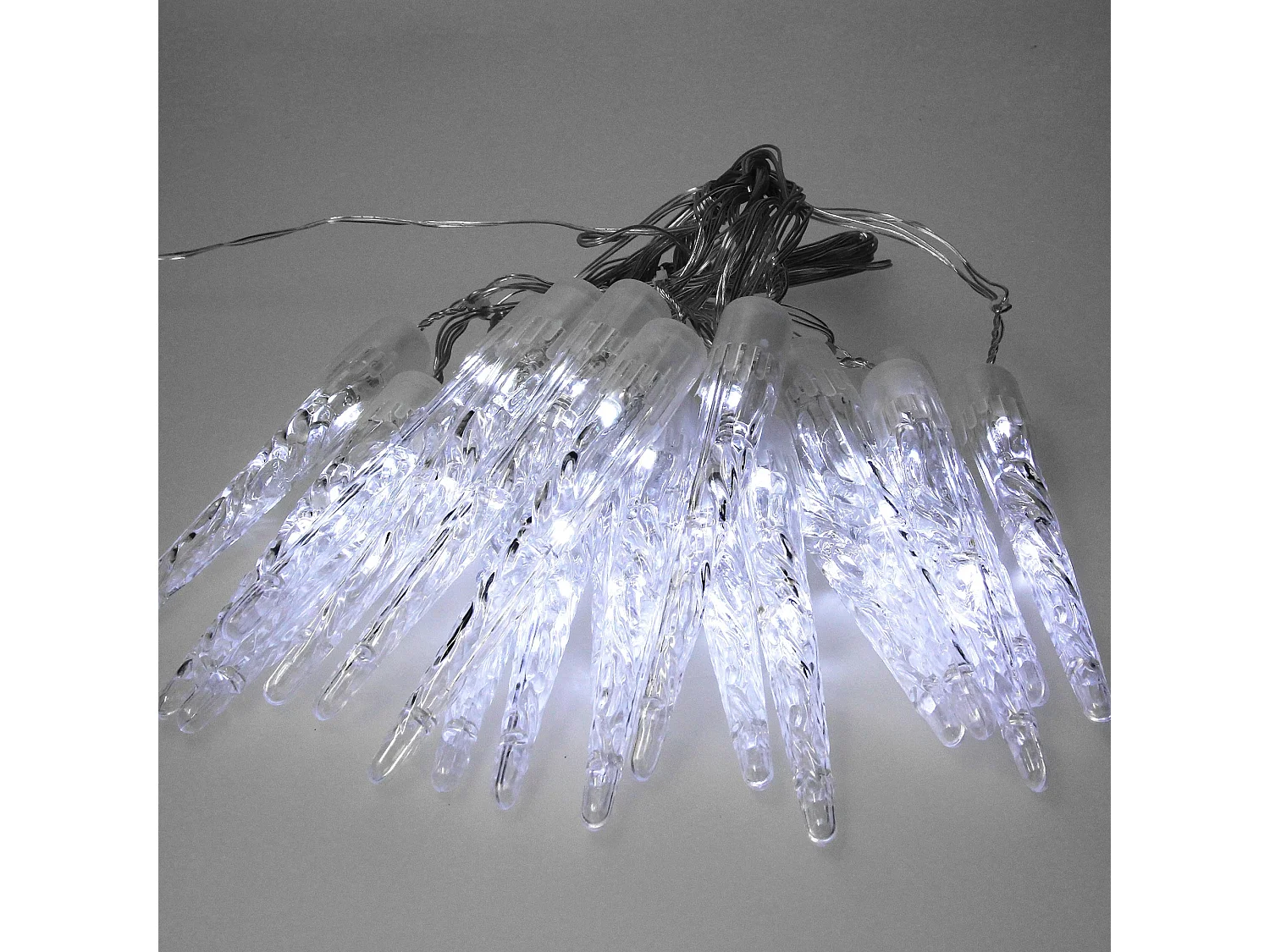 Guirlande lumineuse à LEDs forme de glaçons pluie de glace blanc froid déco Noël