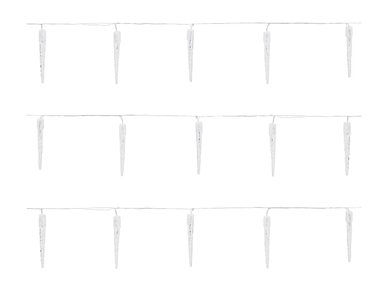 Guirlande lumineuse à LEDs forme de glaçons pluie de glace blanc froid déco Noël