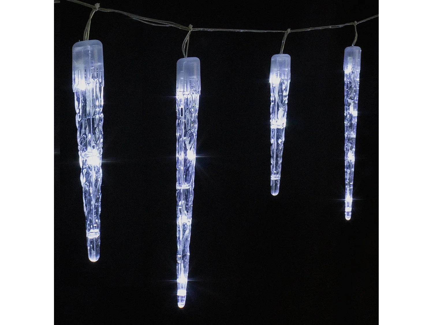 Guirlande lumineuse 72 LEDs stalactites de glace blanc froid décoration de Noël