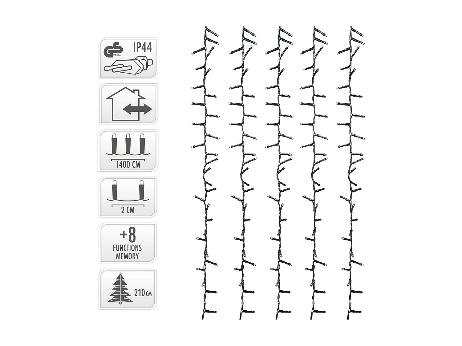 Guirlande lumineuse de Noël à 700 LED en cluster blanc chaud intérieur/extérieur