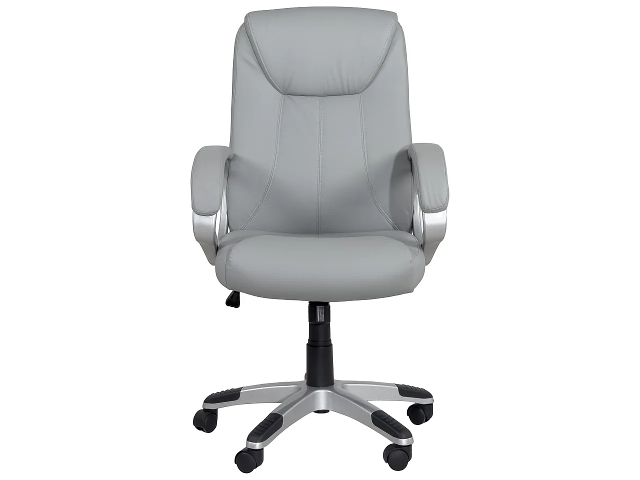 Fauteuil Direction simili cuir basculante hauteur réglable pivotant accoudoir rembourré BORA (gris)