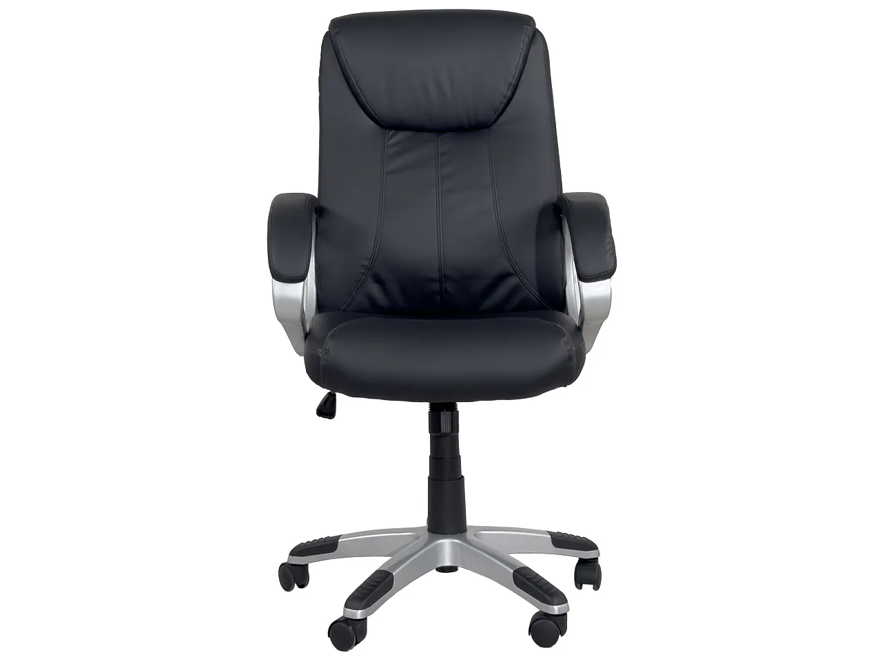 Fauteuil Direction simili cuir basculante hauteur réglable pivotant accoudoir rembourré BORA (noir)