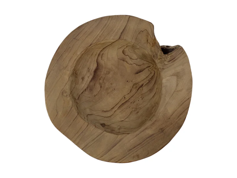 Petit bol à fruit - bois de teck - marron - 30 x 30 x 10 cm