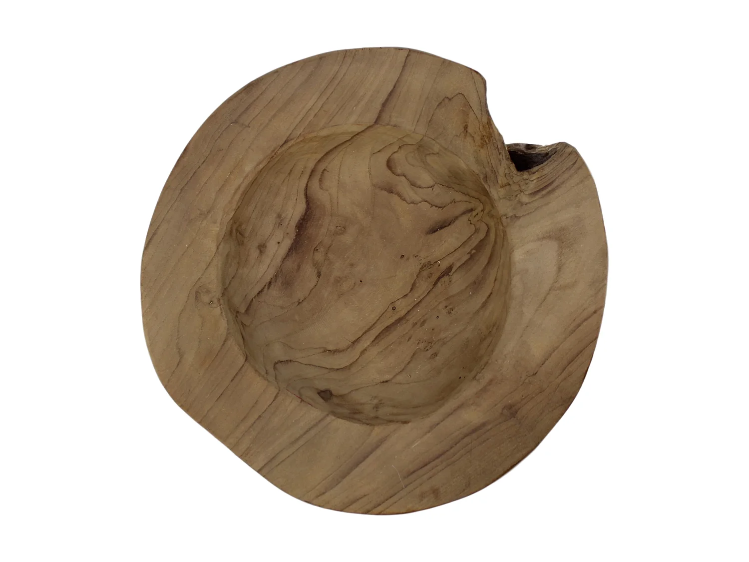 Petit bol à fruit - bois de teck - marron - 30 x 30 x 10 cm