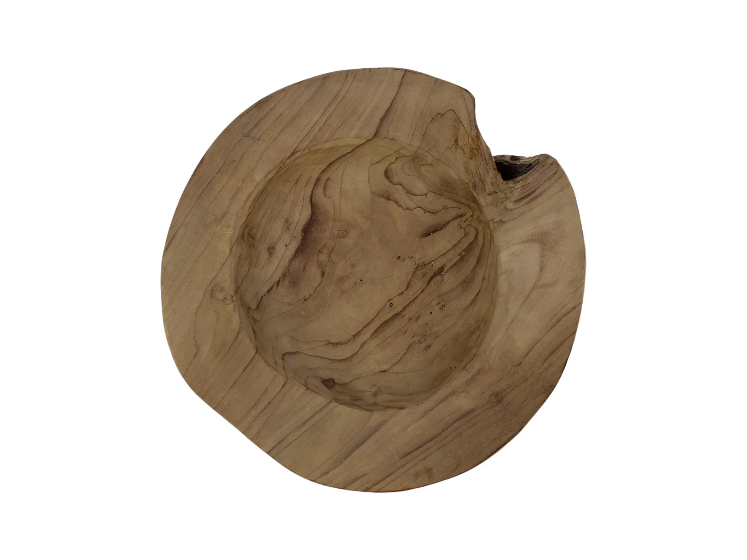 Petit bol à fruit - bois de teck - marron - 30 x 30 x 10 cm