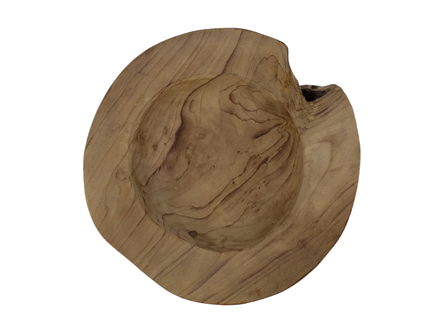 Petit bol à fruit - bois de teck - marron - 30 x 30 x 10 cm