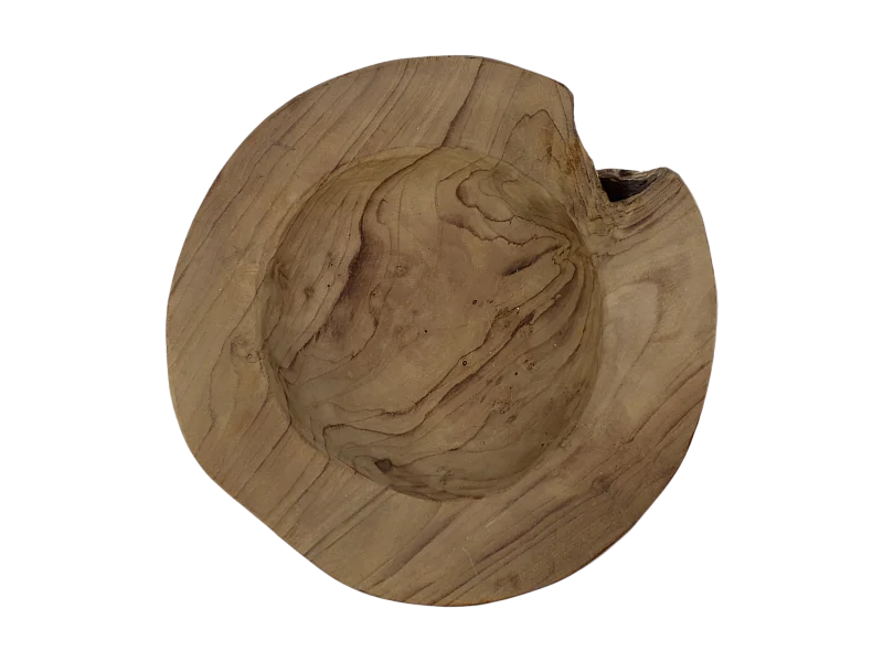 Petit bol à fruit - bois de teck - marron - 30 x 30 x 10 cm