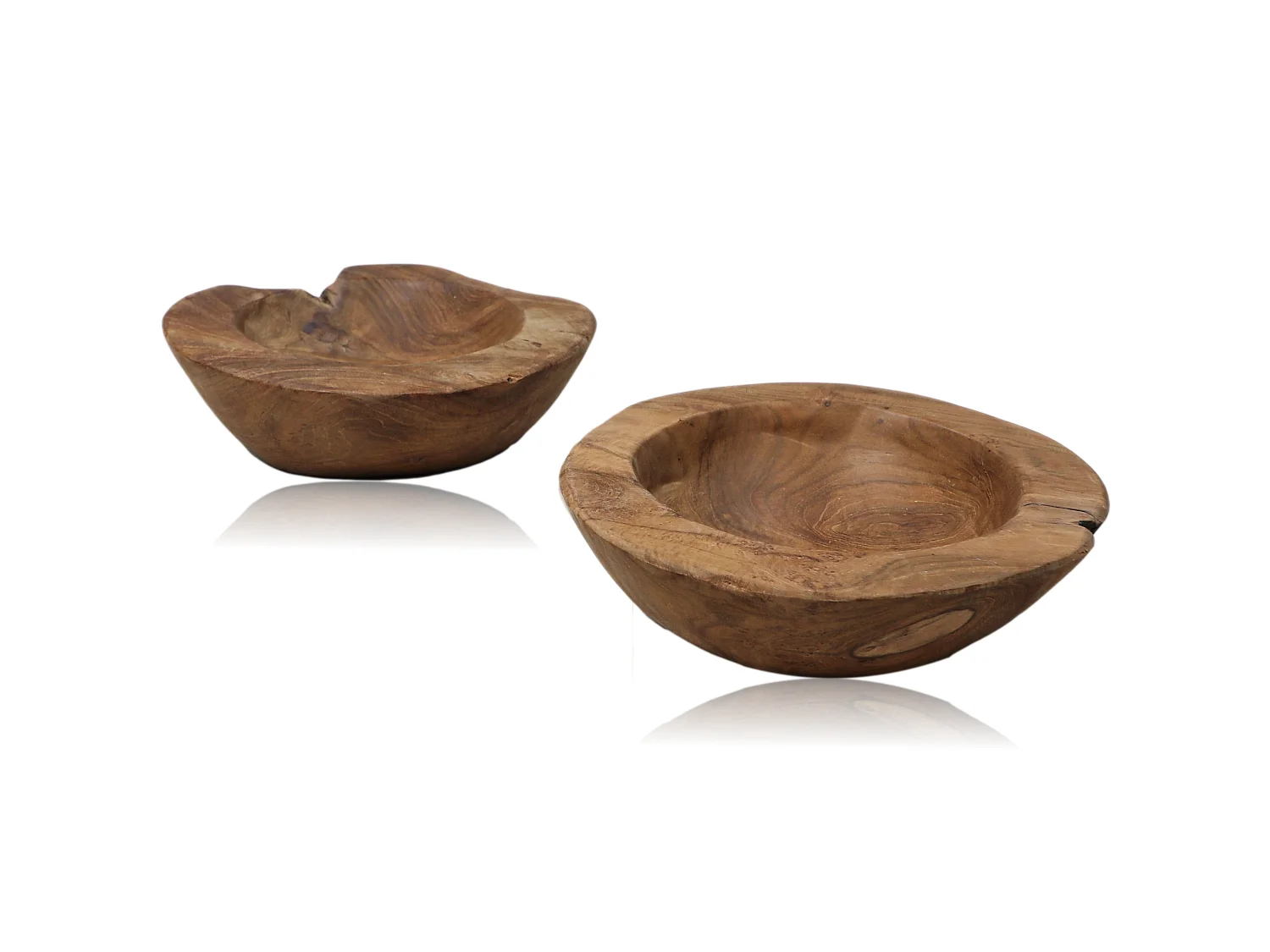 Corbeille à fruits petite - naturel - teck - ø20-27x6-10 cm