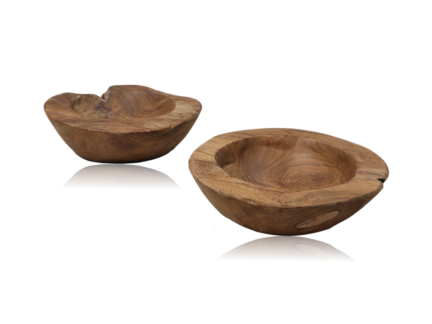 Corbeille à fruits petite - naturel - teck - ø20-27x6-10 cm