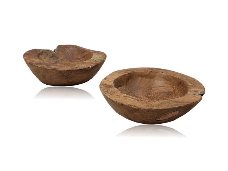 Corbeille à fruits petite - naturel - teck - ø20-27x6-10 cm