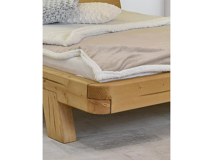 Nalia - Lit poutre en bois massif d'épicéa 180 CM