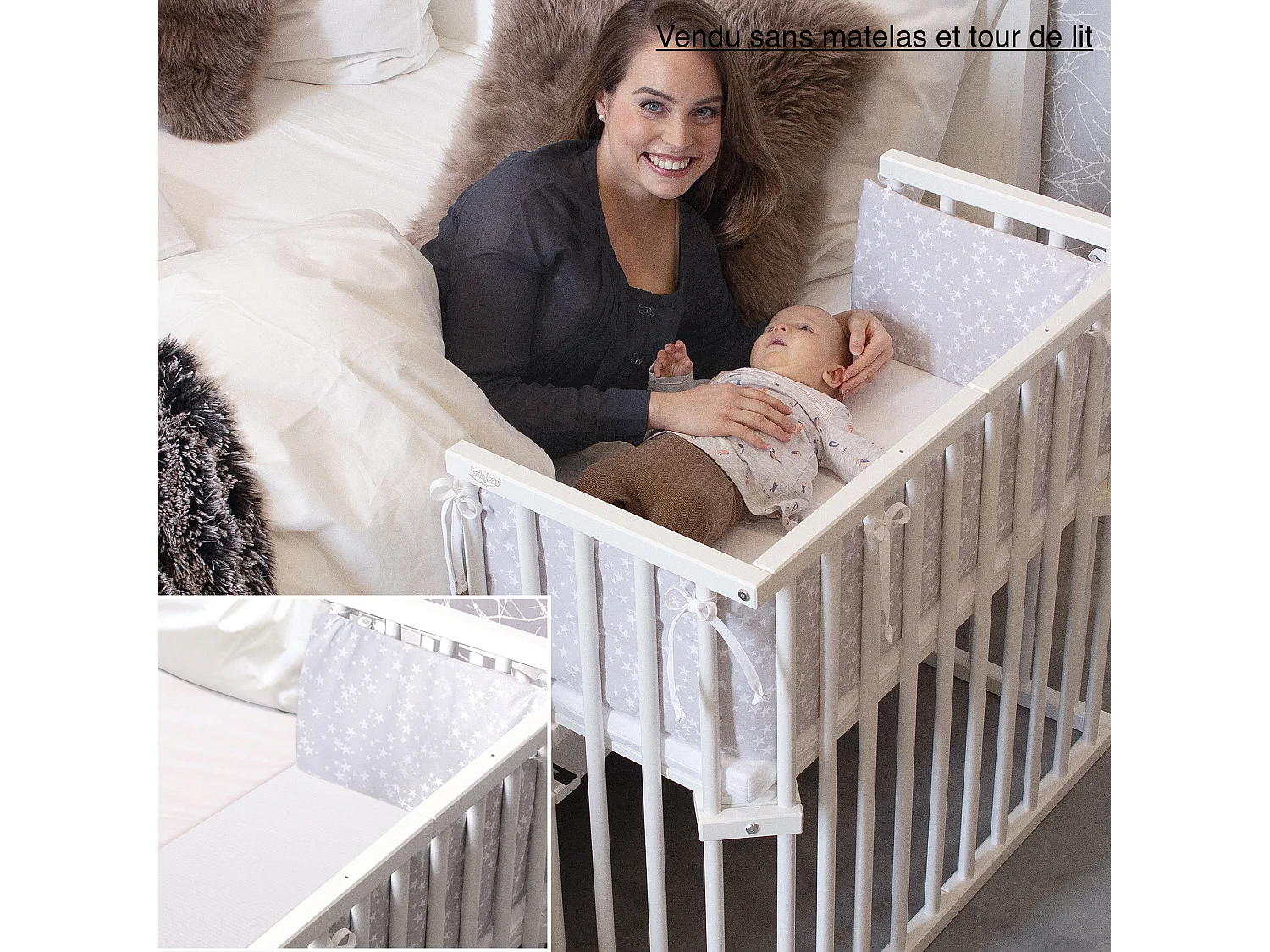 MIDI - Berceau Cododo en bois de hêtre non traité. L - H - P : 88 - 79 - 41 cm