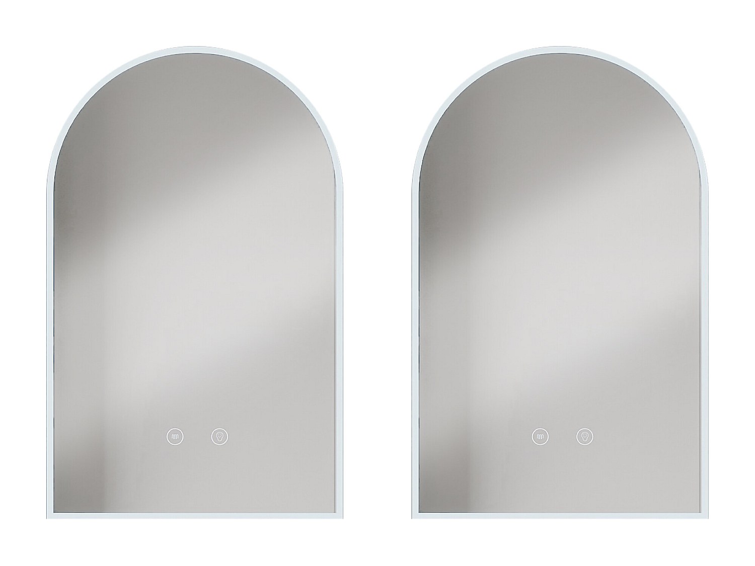 2er-Set bogenförmige Badezimmerspiegel - beschlagfrei - mit LED-Beleuchtung günstig online kaufen