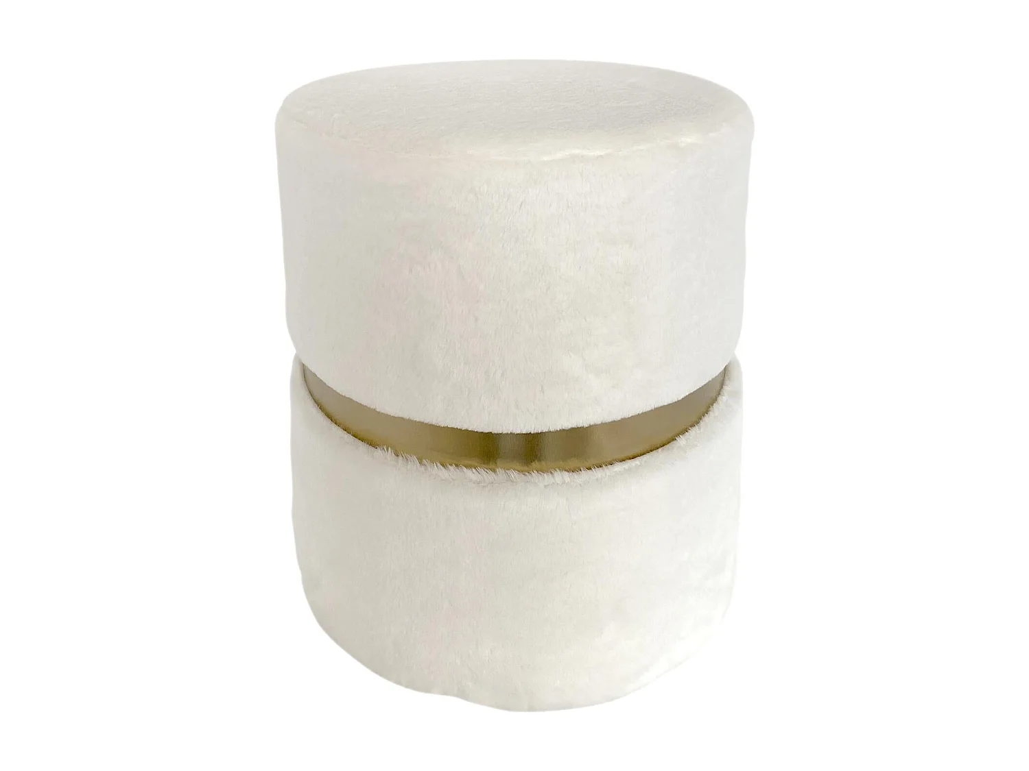 Pouf Imitation Fourrure Aurea Blanc
