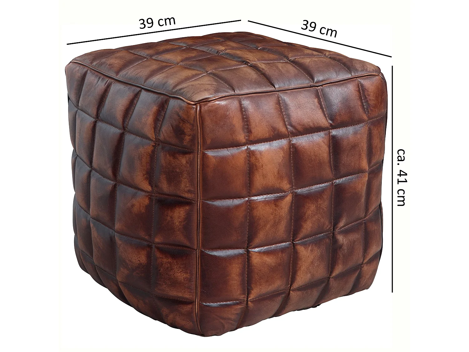 Sitzwürfel Leder Ottomane Sitzhocker Hocker braun Polsterhocker