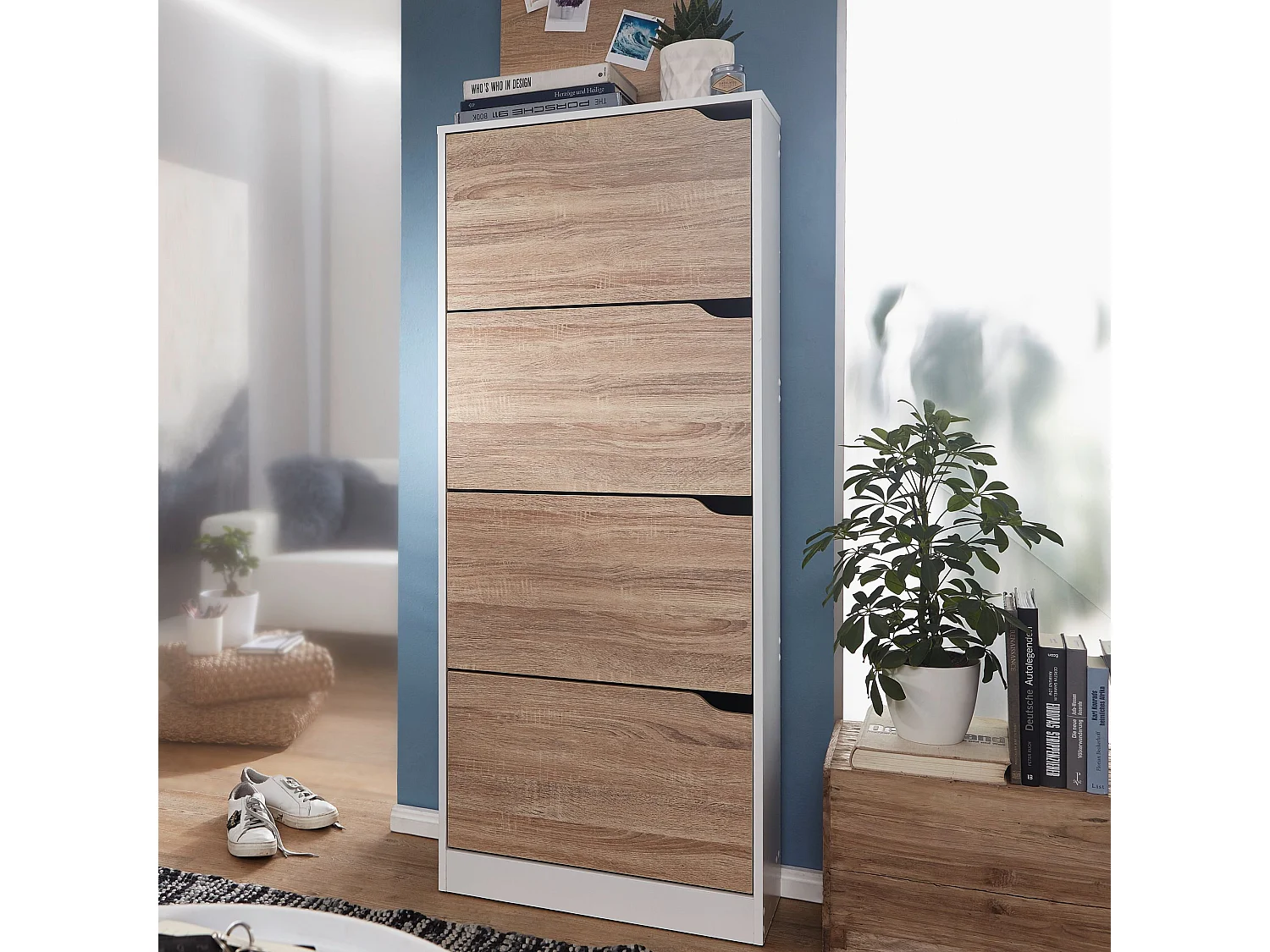 Étagère à chaussures Bois 60x150x24 cm Armoire de chaussures 18 paires