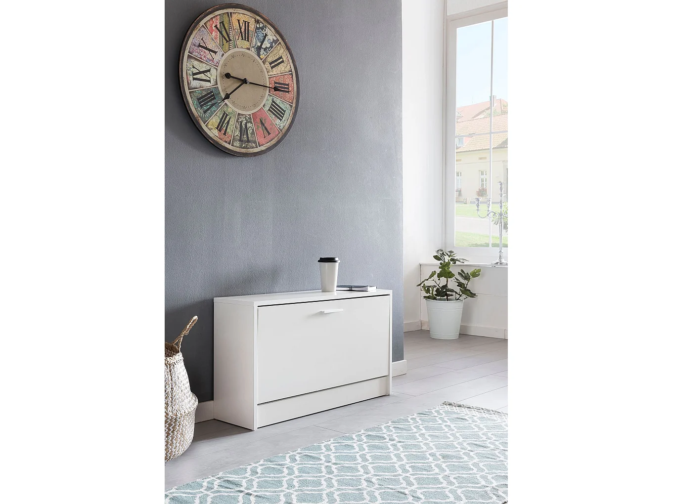 Scarpiera Salvaspazio con Seduta 80x47x24 cm Panchina Scarpe Ingresso